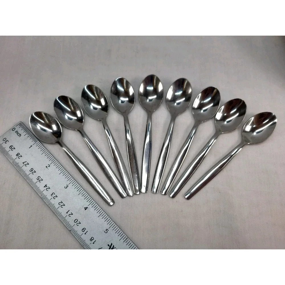 9 Stainless Steel Demitasse Espresso Coffee‎ Spoons 4½ inches 1¼